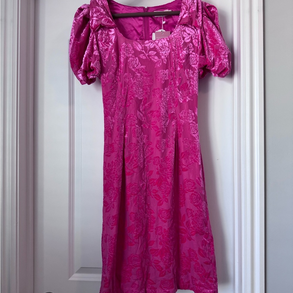 Nina bow dress by Ivy City Co Vibrant Pink